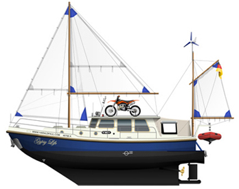 Construction drawing of the expedition ship Gypsy Life